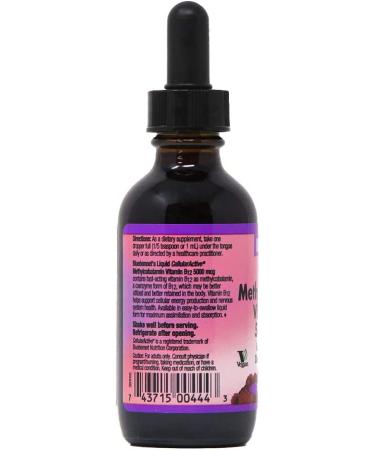 Bluebonnet Nutrition Methylcobalamin Vitamin B12 - 5000 mcg Liquid (2 fl oz) - Raspberry Flavor - Buy Online on GoSupps.com