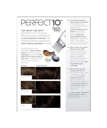 Clairol Nice'n Easy Perfect 10 Permanent Hair Dye - 3 Darkest Brown - Pack of 2 - Buy Online on GoSupps.com