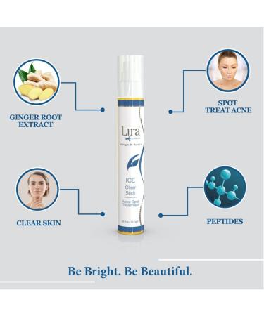Lira Clinical Ice Clear Stick - On-the-Go Acne Spot Treatment with Salicylic Acid & Collagen Peptides - 0.5 fl oz - Buy Online on GoSupps.com