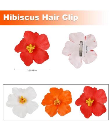 3Pcs Hawaiian Flower Hair Clips for Women Fashion Bohemian Flowers Hair Clip 3.5 Inch Artificial Flower Clips for Vacation Dancer Bridal Wedding Beach Party - Buy Online on GoSupps.com