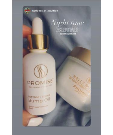 Promise Pregnancy Skin Bundle: Belly Butter & Bump Oil Set - Pregnancy Safe, Non-Toxic - 4oz Jar & 2oz Bottle - Buy Online on GoSupps.com