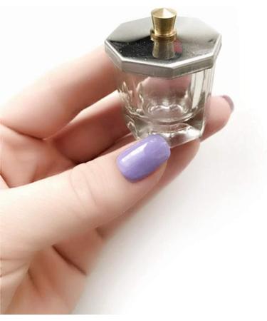 Shop Alexnailart Glass Crystal Dappen Dish with Metal Lid - Premium Nail Art Tool for Acrylic Powder - Buy Online on GoSupps.com