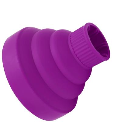 Premium Silicone Diffuser for Curly Hair - Universal Collapsible Hair Dryer Attachment - Portable & Foldable Design - Perfect for Travel (Purple) - Buy Online on GoSupps.com