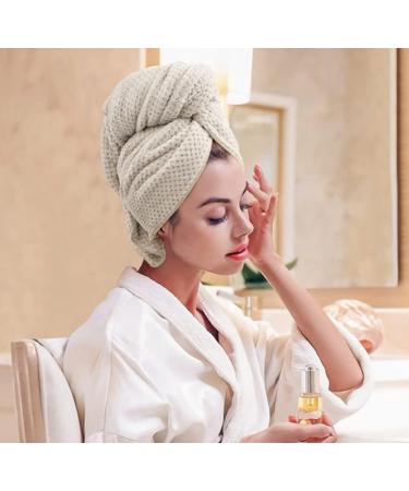 YANBOYI Large Microfiber Hair Towel Wrap for Women - Anti Frizz, Super Absorbent Khaki Hair Turban - Buy Online on GoSupps.com
