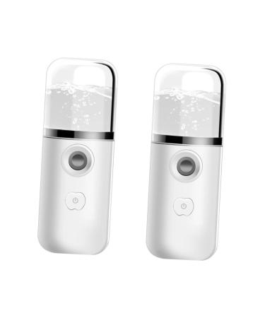 SKISUNO 2pcs Hydrating Instrument Cool Mist Sprayer Portable Handheld Facial Mister Face Abs White