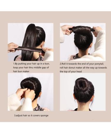 3-Piece Women's Hair Bun Maker Set - Ballerina Bun Shaper for Kids - French Donut Hair Fold Wrap Snap - (Light Brown, Brown, Black) - Buy Online on GoSupps.com