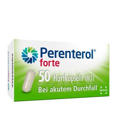 Perenterol Forte 250 mg 50 capsules in acute diarrhea and for prevention - anti -inflammatory & prevents excessive loss of fluid