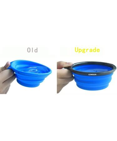 COMSUN Collapsible Dog Bowl - Portable Travel Pet Food & Water Dish with Carabiner (Green/Blue) - Buy Online on GoSupps.com