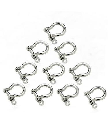 JY-MARINE Stainless Steel Bow Shackle, Silver Color,for Paracord Jewelry, Marine Grade Sailing Rigging Shackles 3mm