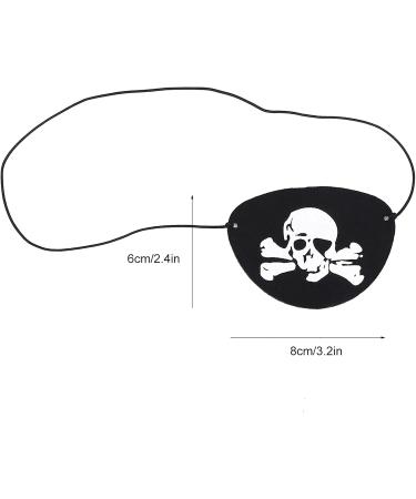 Ankroyu Skull Pirate Eye Patch 10pcs / sac pour les fournitures de f te d'Halloween (Cr ne en feutre de corde noire (avec des os)) - Buy Online on GoSupps.com