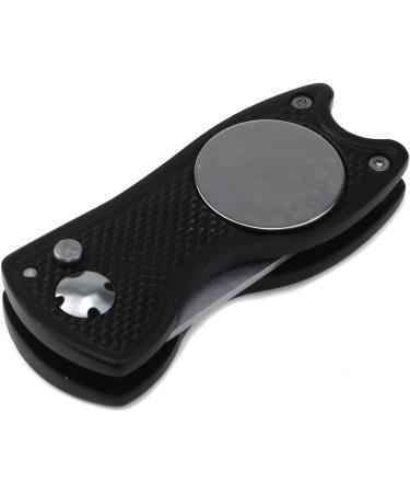 Mcredy Metal Foldable Golf Divot Repair Tool with Pop Up Button - Stainless Steel, Portable Black - Buy Online on GoSupps.com