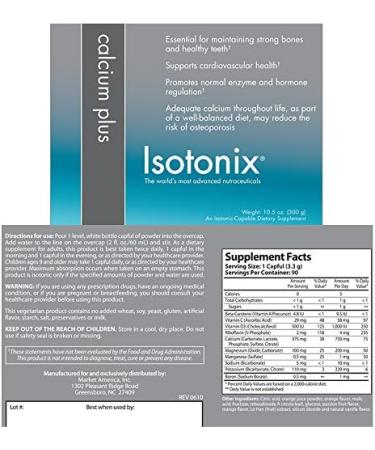 Market America Isotonix Calcium Plus - Optimal Blend of Calcium, Vitamin D3, Magnesium, Vitamin C, and Boron for Maximum Absorption - Buy Online on GoSupps.com