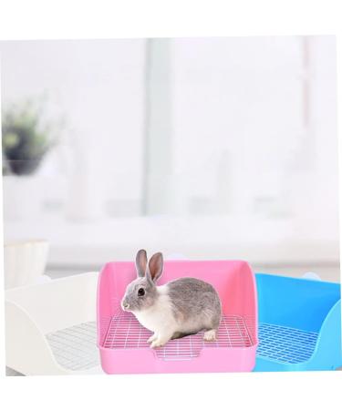 HAPINARY Box Rabbit Potty Bunny Litter Cat Litter Pan Hamster Toilet Corner Pet Litter Pan Plastic 28x23cm Pink - Buy Online on GoSupps.com