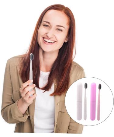 Minkissy 2-Pack Toothbrush Set with Container - Soft Nylon Travel Toothbrush & Natural Toothpaste for Kids - Ultra Soft Long Handle - Perfect for Oral Care - Buy Online on GoSupps.com