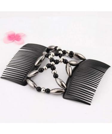 Beads Hair Combs Magic Stretchy Double Comb Hair Clips Elastic Hairpins Accessories Beads Hair Comb - Buy Online on GoSupps.com