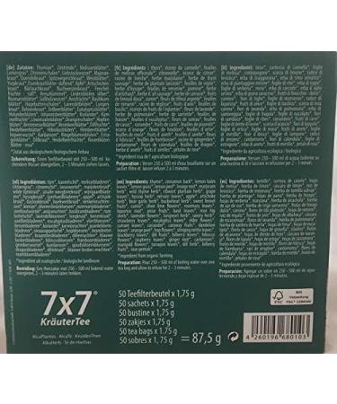 P Jentschura 7 x 7 herbal tea organic 2 x 50 x 175 g double pack 18 g 7er Pack - Buy Online on GoSupps.com