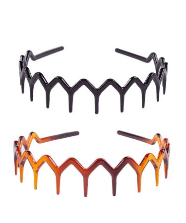 Fomiyes Zick-Zack-Haarband 2Pcs z Hne Kamm foreheads.