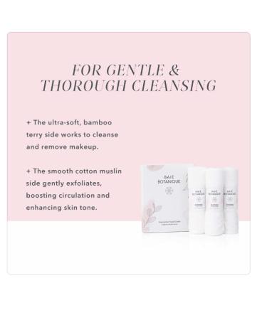Buy Dual Action Facial Cloth Set of 3 - Luxury Cotton Muslin & Bamboo Rayon | 100% Natural Ultra-Soft Towels for Gentle Cleansing - Buy Online on GoSupps.com
