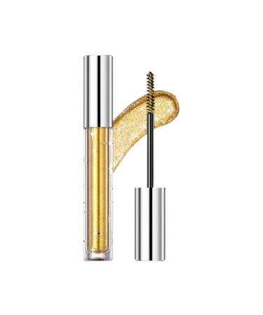 Glitter Mascara - Lengthening Anti-Smudge Mascara | Shimmering Party Eye Makeup | Long-Lasting Pigmented Glitter Makeup Quick-Drying Sparkling Silver Finishing Layer