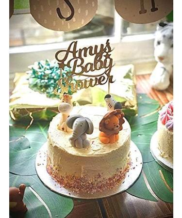 Personalised Giraffe Cake Topper - Edible Fondant Safari Jungle Cupcake Decorations with an Edible Glue - Kids Birthday Supplies - Buy Online on GoSupps.com