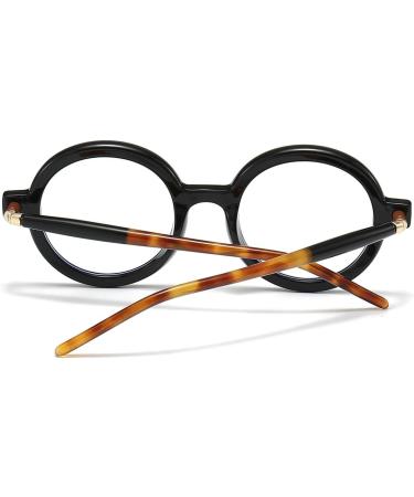 Shop Gleyemor Retro Round Blue Light Glasses - Stylish Vintage Circle Eyeglasses for Men & Women - Black & Tortoise - Perfect for Cosplay & Costume - Buy Online on GoSupps.com