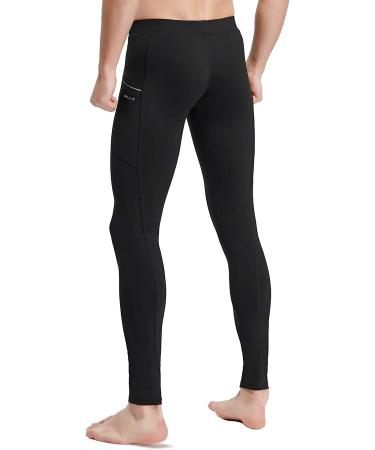 Willit Men's Active Yoga Leggings - Black, Medium | Running, Cycling, Dance Tights with Pockets - Buy Online on GoSupps.com