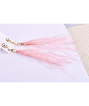 YEQIN 2 Yards Natural Ostrich Feather Fringe Trims - Dress Sewing, Craft, Clothing, Wedding Decor - Mistyrose - Buy Online on GoSupps.com