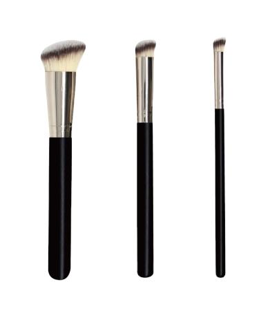 REQAG 3 Pieces Makeup Brushes Concealer Brush Foundation Brush with Soft Synthetic Fiber for Concealer Liquid Foundation