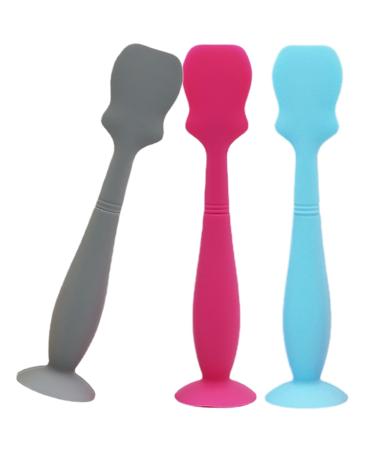 Diaper cream spatula 3 pieces of silicone-baby-po spatula removable with suction cup ending food water.