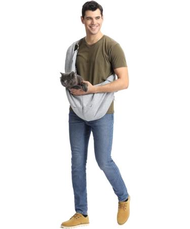 Cuby Pet Shape Turnable - Soft Hands-Free Carrier with Side Pockets for Small Dogs Puppies Cats & Rabbits - Gray 1 Pack - Buy Online on GoSupps.com