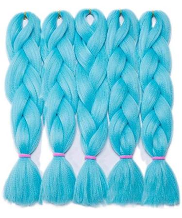 Shop SEGO 5 Packs 24 Crochet Afro Braid Extensions - Sky Blue Synthetic Hair for Stunning Braids - Buy Online on GoSupps.com