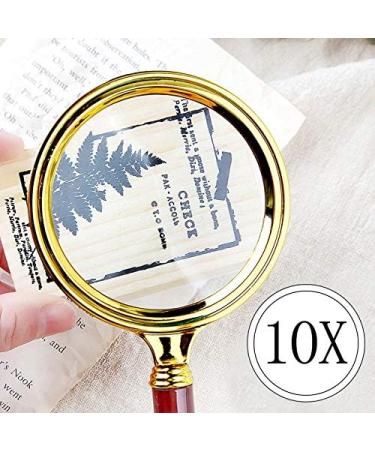 Magnifying Portable Handheld 10X Magnifying Glass 60mm 70mm 80mm 90mm Retro Handle Magnifier Eye Loupe Glass (Color : As pic4 Size : 10X) Made in China - Buy Online on GoSupps.com