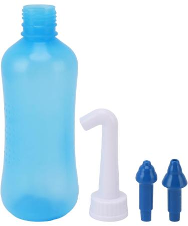 Nasal Rinse Bottle for Adults | Manual Nasal Irrigation with Visible Water Level | Comfortable Grip | Home Use - 310ml with Single & Five Hole Heads - Buy Online on GoSupps.com