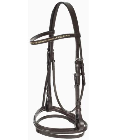 HORZE Weston Padded Leather Horse Bridle with Flash Noseband & Web Reins - Brown | Snaffle Bridle - Buy Online on GoSupps.com