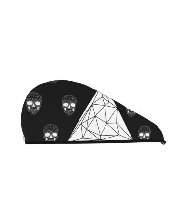 Polygonal Modern Crystal Skull Microfiber Hair Towel Soft Super Absorbent Hair Towel Wrap for Women Coral Velvet Quick Dry Hair Cap for Long Curly and Thick Hair