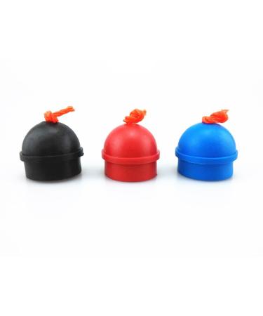 HONBAY 3pcs Mix Color Rubber Pool Table Billiard Cue Chalk Holders with String