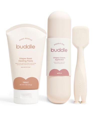 Rash Rescue & Paddle Pal Kit 40% Zinc Oxide Ointment with Silicone Spatula Applicator to Protect Baby Bottom Gift Set 4 oz