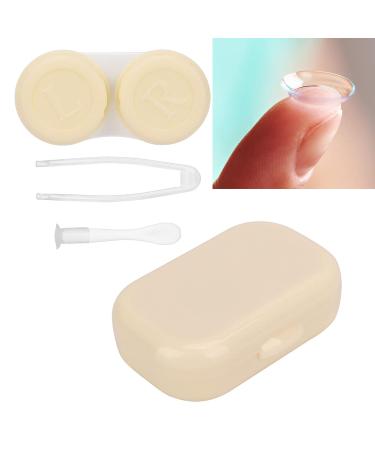 NATUDECO Mini Travel Contact Lens Box Set - Portable Holder & Tweezers for Home Office & Travel (Yellow) - Buy Online on GoSupps.com
