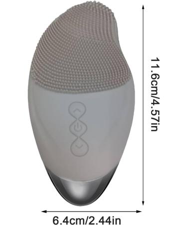 Face Brush Cleanser - Soft Silicone Face Cleansing Brush | Vibrating Waterproof Rechargeable Simple Skin Care Tools for Enhances Absorption of Facial Skin Care Products Gray (English) - Buy Online on GoSupps.com