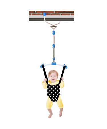 OUTINGPET Door Jumper Swing Bumper Jumper Exerciser Set with Door Clamp Adjustable Strap for Toddler Infant 6-24 Months Black