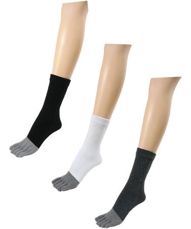COUVER Men's 5-Finger Bamboo Charcoal Yoga Toe Socks - Medium, White/Gray - Buy Online on GoSupps.com