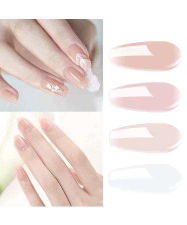 Vishine 4Pcs Jelly Nude Pink Milky White Rose Gel Nail Polish Set - French Manicure Kit 8ML - Buy Online on GoSupps.com