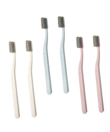 BUIFULSIC 6st Adults Stiff brushes tooth cleaning devices Soft fur toothbrush hand toothbrush toothbrushes for adult oral care bristles small tools detergent nylon