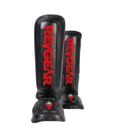 Revgear Defender Gel Heavy Hitter Shin Guards | Gel Padding | Extra Comfortable | Pre-Curved | Extra Cushion | Great Fit Large