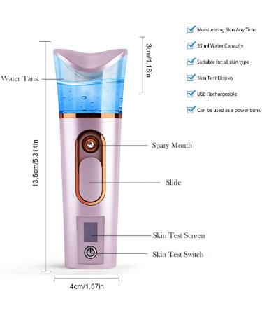 FANTEXY Nano Facial Mister with Skin Analyzer & Moisture Tester - Portable Mini Cool Face Mist Steamer for Eyelash Extensions & Hydration - Buy Online on GoSupps.com