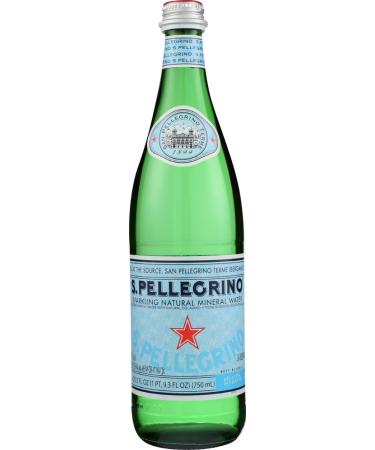 San Pellegrino Sparkling Natural Mineral Water 25.3-ounce glass bottles (Pack of 12) by San Pellegrino