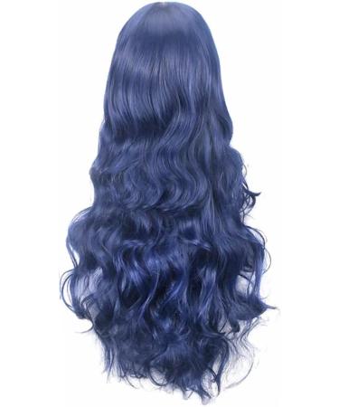 ColorfulPanda Long Curly Dark Blue Wig - Heat Resistant Synthetic Wig for Women - Perfect for Cosplay, Halloween, and Parties - Buy Online on GoSupps.com