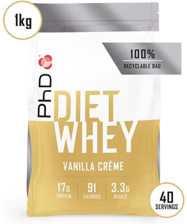 PhD Nutrition Diet Whey Vanilla Cr me Protein Powder - 40 Servings (1kg) - Buy Online on GoSupps.com