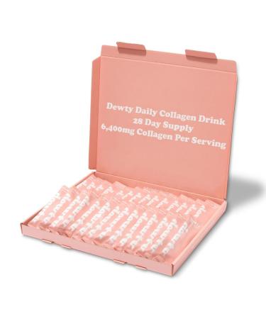 Dewty Collagen Drink - Peach Flavour Daily Collagen Supplements for Women - Individual Collagen Sachets - with Hyaluronic Acid Biotin & Retinol Great for Skin Hair Nails & Joints (28-Day) 28 Servings (Pack of 1)