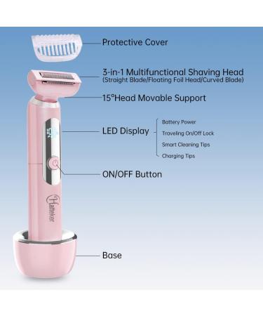 Hatteker Electric Lady Shaver | Waterproof Bikini Trimmer for Women | Rechargeable Wet & Dry Razor for Legs & Underarms - Buy Online on GoSupps.com